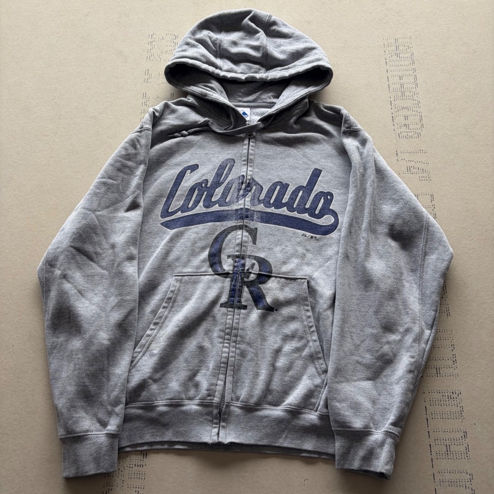 Y2K Majestic Colorado Rockies Zip Hoodie